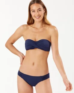 Tommy Bahama Pearl Twist-Front Bandeau Bikini Top-Women Bikini Tops