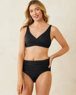 Tommy Bahama Pearl Underwire Wrap-Front Bikini Top-Women Bikini Tops