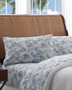 Tommy Bahama Pen & Ink Palm Sheet Set, King- Sheet Sets & Bedskirts