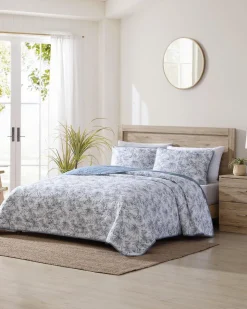 Tommy Bahama Pen and Ink Palm Reversible 2-Piece Twin Quilt Set- Quilts & Blankets