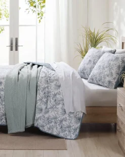 Tommy Bahama Pen and Ink Palm Reversible 2-Piece Twin Quilt Set- Quilts & Blankets