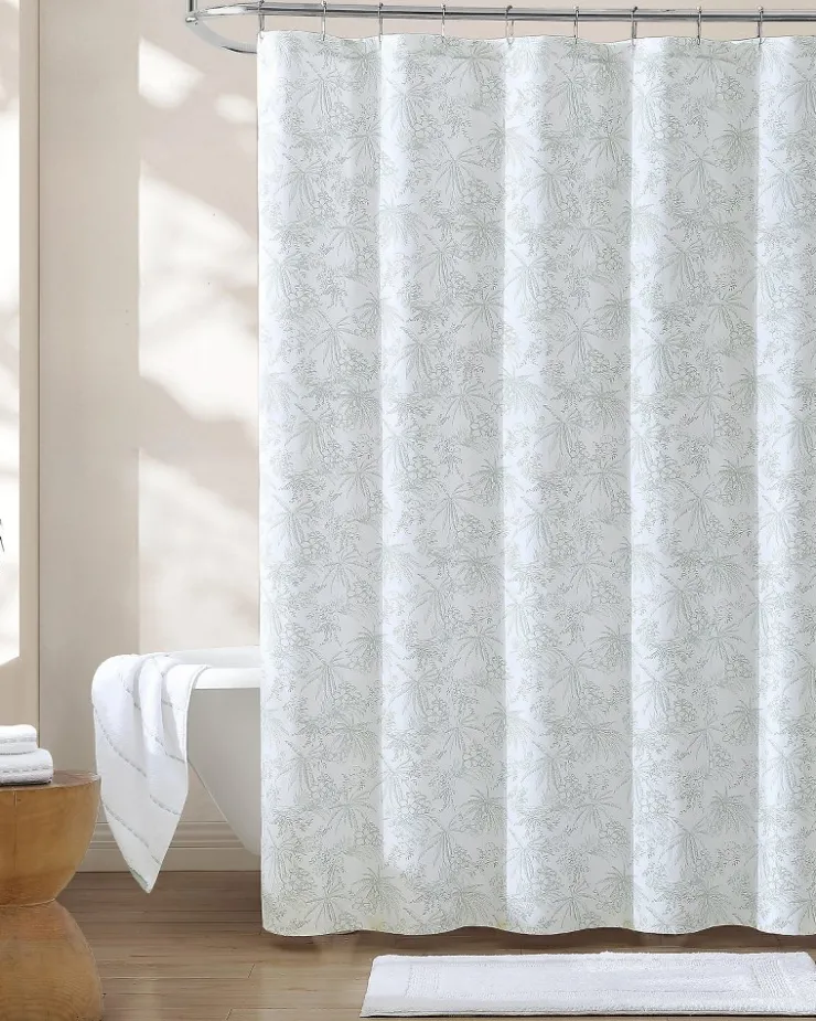 Tommy Bahama Pen and Ink Spring Palm Shower Curtain- Bath