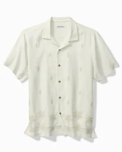 Tommy Bahama Pina Palms Embroidered Silk Camp Shirt- Shirts