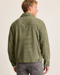 Tommy Bahama Pine Lake Suede Trucker Jacket- Jackets & Outerwear