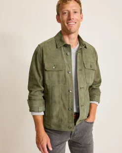 Tommy Bahama Pine Lake Suede Trucker Jacket- Jackets & Outerwear