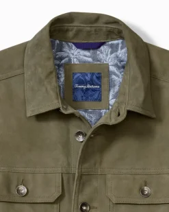 Tommy Bahama Pine Lake Suede Trucker Jacket- Jackets & Outerwear