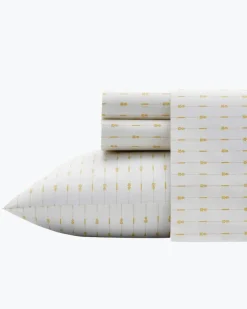 Tommy Bahama Pineapple Pinstripe 4-Piece Queen Sheet Set- Sheet Sets & Bedskirts