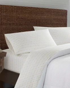 Tommy Bahama Pineapple Pinstripe 4-Piece King Sheet Set- Sheet Sets & Bedskirts