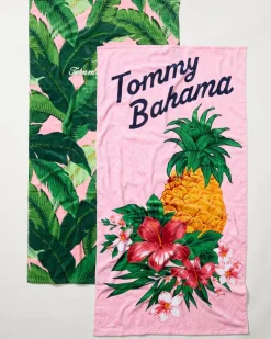 Tommy Bahama Pineapple Queen & Swaying Fronds Beach Towels — Set of 2- Beach Towels