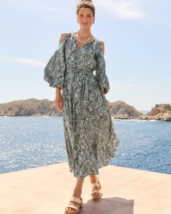 Tommy Bahama Playa Python Maxi Dress-Women Dresses