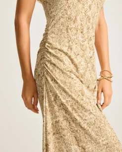 Tommy Bahama Playa Python Maxi One-Shoulder Dress-Women Dresses