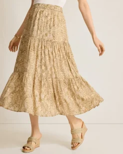 Tommy Bahama Playa Python Shimmer Midi Skirt-Women Skirts