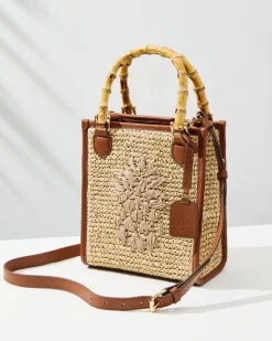 Tommy Bahama Raffia & Leather Bamboo Mini Tote-Women Handbags & Clutches