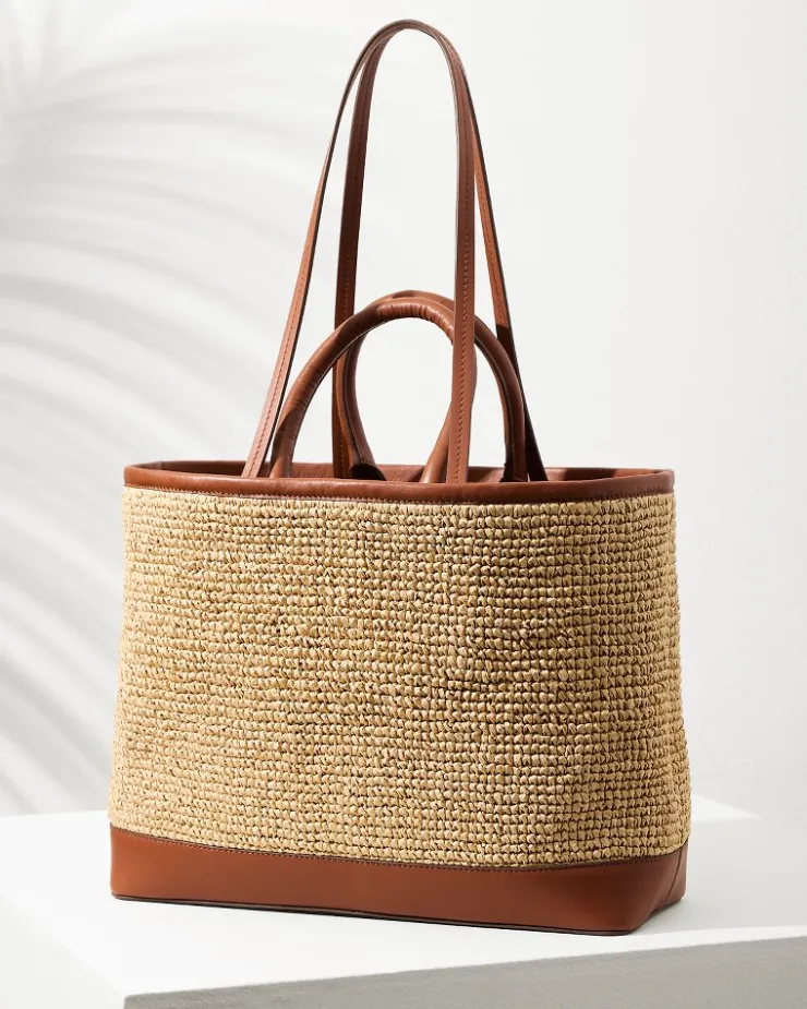Tommy Bahama Raffia & Leather Pineapple Tote-Women Handbags & Clutches