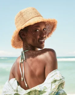 Tommy Bahama Raffia Packable Bucket Hat-Women Hats & Caps