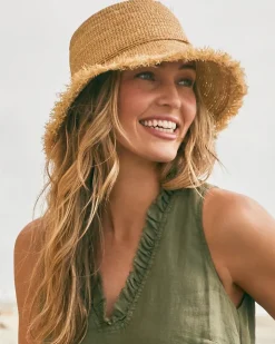 Tommy Bahama Raffia Packable Bucket Hat-Women Hats & Caps