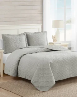Tommy Bahama Raffia Solid 2-Piece Twin Quilt Set- Quilts & Blankets
