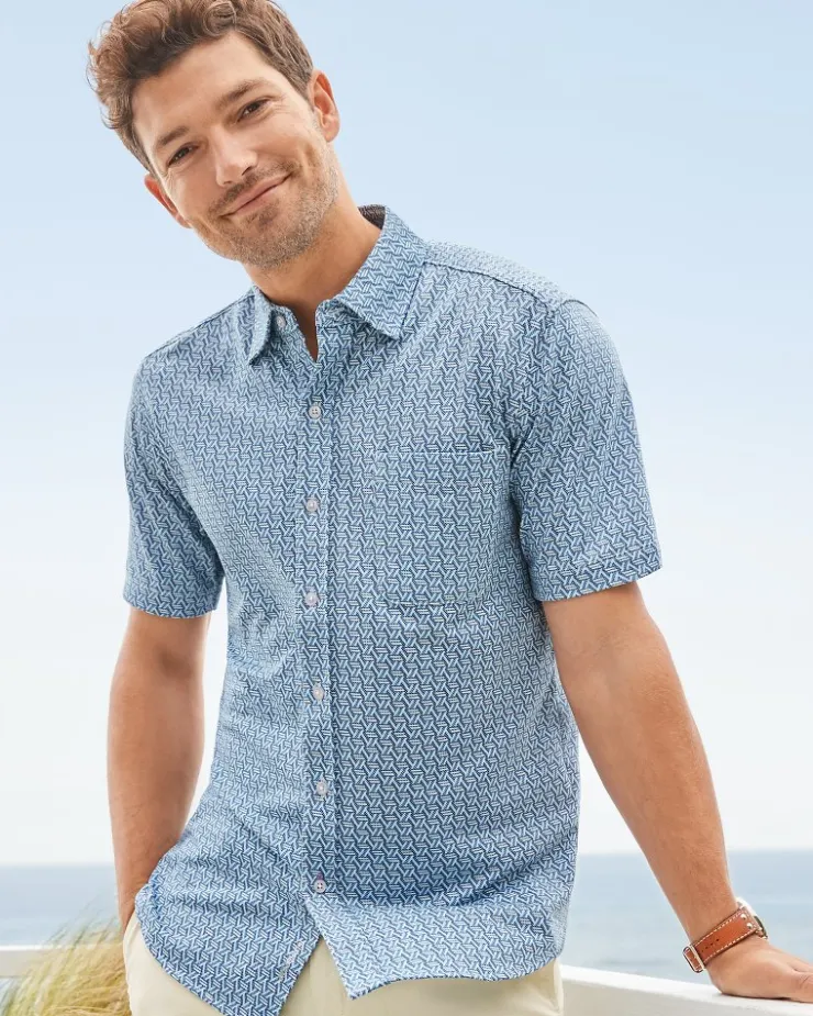 Tommy Bahama San Lucio Plaza Geo Stretch Knit Shirt- Shirts