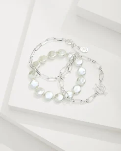 Tommy Bahama Sanibel Island Link & Pearl Bracelet Set-Women Jewelry