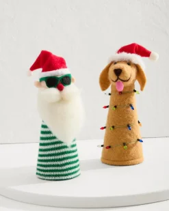 Tommy Bahama Santa & Retriever Bottle Topper Set- Drinkware & Bar