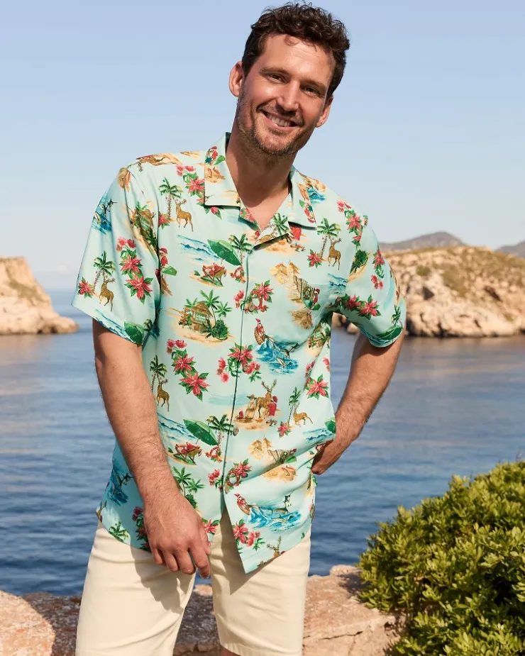 Tommy Bahama Santa Shores Silk Camp Shirt- Shirts