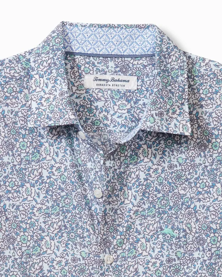 Tommy Bahama Sarasota Stretch Blue Flora IslandZone® Shirt- Shirts