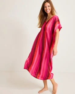 Tommy Bahama Satin Maxi Sleep Caftan-Women Sleepwear