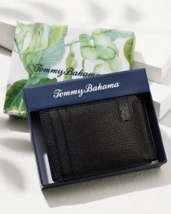 Tommy Bahama Scotchgrain Leather Magnetic Front Pocket Wallet- Wallets & Tech Accessories