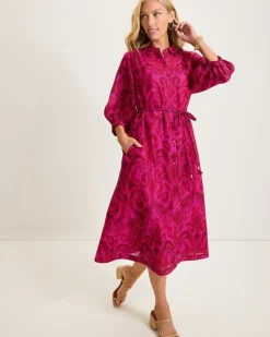 Tommy Bahama Seaside Ikat Midi Shirt Dress-Women Dresses