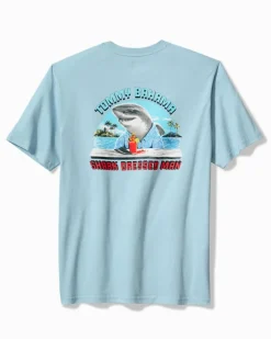 Tommy Bahama Shark Dressed Man Graphic T-Shirt- T-Shirts|Shirts