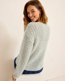 Tommy Bahama Shimmer Cable Boat-Neck Sweater-Women Sweaters