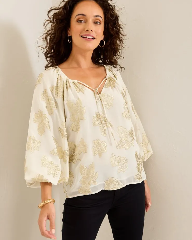 Tommy Bahama Shimmering Shores Peasant Top-Women Tops & Shirts