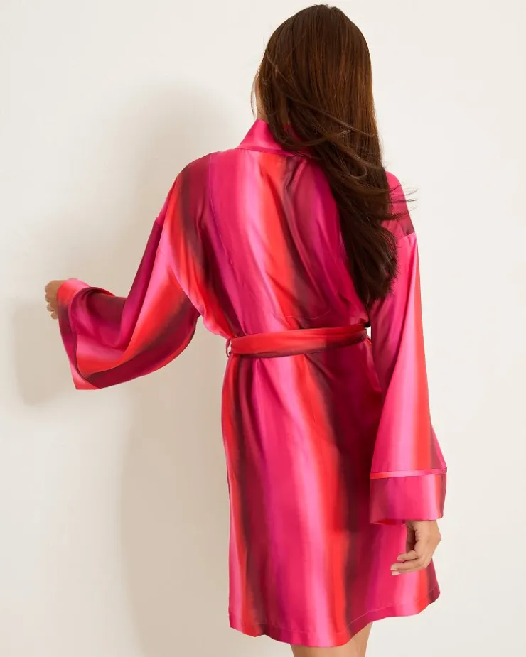 Tommy Bahama Short Satin Robe-Women Sleepwear