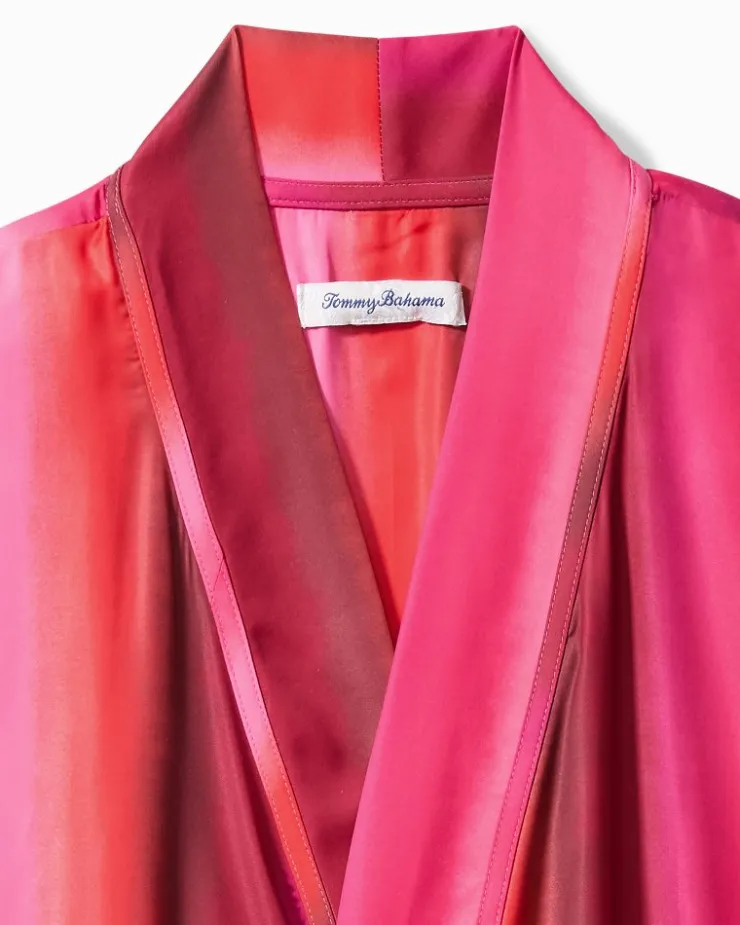 Tommy Bahama Short Satin Robe-Women Sleepwear