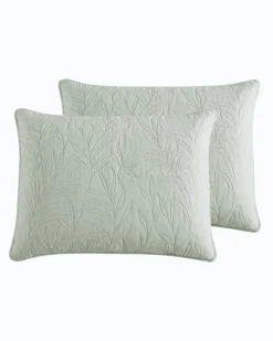 Tommy Bahama Solid Costa Sera 2-Piece King Quilted Sham Set- Pillows & Shams