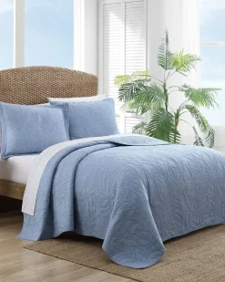 Tommy Bahama Solid Costa Sera 2-Piece Standard Quilted Sham Set- Pillows & Shams