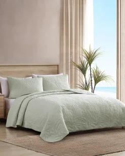 Tommy Bahama Solid Costa Sera 2-Piece Standard Quilted Sham Set- Pillows & Shams