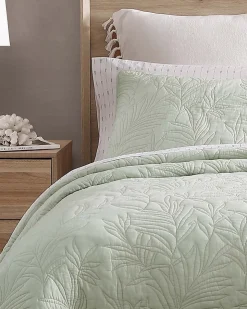 Tommy Bahama Solid Costa Sera 2-Piece Standard Quilted Sham Set- Pillows & Shams