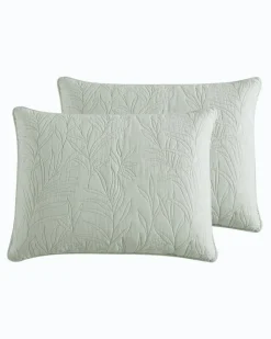 Tommy Bahama Solid Costa Sera 2-Piece Standard Quilted Sham Set- Pillows & Shams