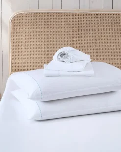 Tommy Bahama Solid 4-Piece Queen Sheet Set - Blue- Sheet Sets & Bedskirts