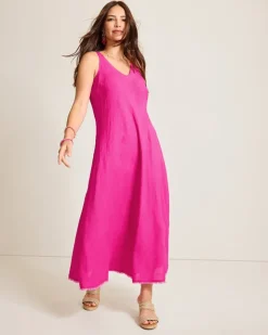 Tommy Bahama St. Lucia Linen-Blend Bias-Cut Coverup Dress-Women Beach Coverups|Dresses