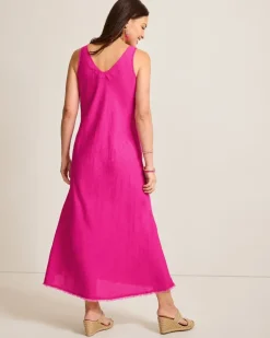 Tommy Bahama St. Lucia Linen-Blend Bias-Cut Coverup Dress-Women Beach Coverups|Dresses