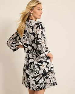 Tommy Bahama St. Lucia Linen-Blend Blooms Coverup Dress-Women Beach Coverups|Dresses