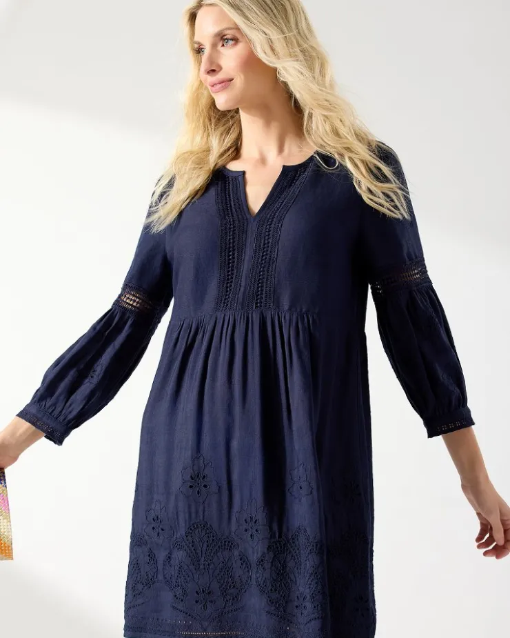 Tommy Bahama St. Lucia Linen-Blend Coverup Dress-Women Beach Coverups|Dresses