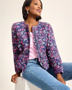 Tommy Bahama Sweeping Floral Quilted Jacket-Women Jackets