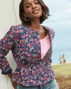 Tommy Bahama Sweeping Floral Quilted Jacket-Women Jackets