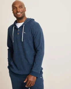 Tommy Bahama Textured Twill Stripe Hoodie- Loungewear & Pajamas