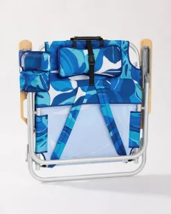Tommy Bahama Blue Monstera Deluxe Backpack Beach Chair- Outdoor Chairs|Beach Chairs