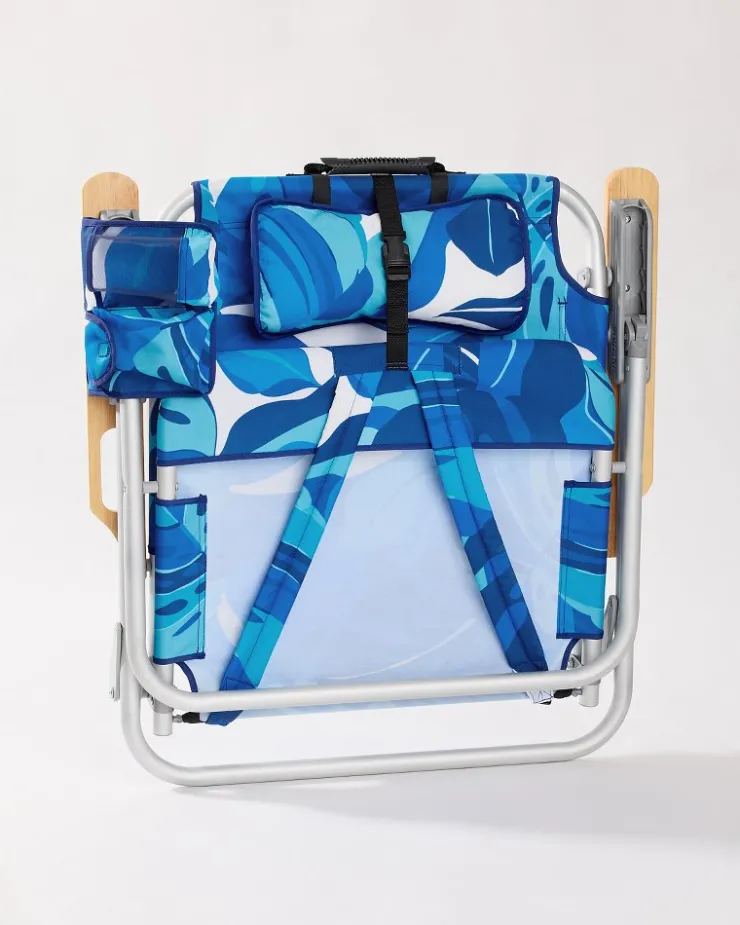 Tommy Bahama Blue Monstera Deluxe Backpack Beach Chair- Outdoor Chairs|Beach Chairs