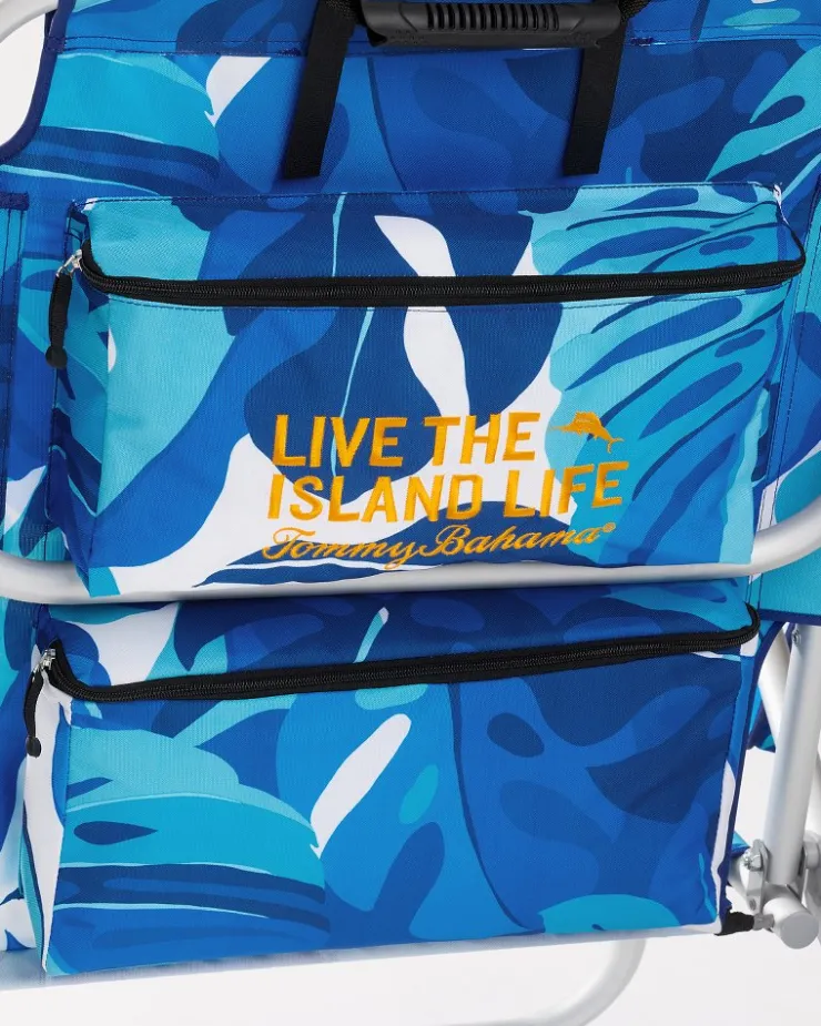 Tommy Bahama Blue Monstera Deluxe Backpack Beach Chair- Outdoor Chairs|Beach Chairs